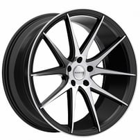 22" Staggered Ravetti Wheels M11 Satin Black with Machined Face Rims