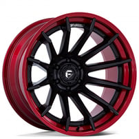 20" Fuel Wheels FC403MQ Burn Matte Black with Candy Red Lip Off-Road Fusion Forged Rims