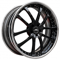 20" Staggered AC Forged Wheels ACF711 Black Face with Chrome Lip Three Piece Rims