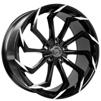 20" Lexani Wheels Static Gloss Black with Machined Tips Rims