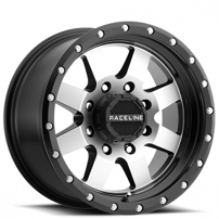 20" Raceline Wheels 935M Defender Satin Black with Machined Face Off-Road Rims 
