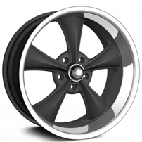 17" Staggered Ridler Wheels 695 Matte Black with Machined Lip Rims 