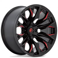 20" Fuel Wheels D823 Flame 6 Gloss Black with Red Milled Off-Road Rims