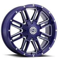 20" Scorpion Wheels SC-18 Neon Blue Milled Off-Road Rims 