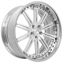 20x8.5/10" AMF Forged AMF050 Hyper Silver with Chrome Lip Wheels (5x112/114/120, +37/42mm)