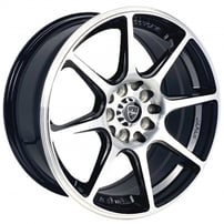 16" Elegant Wheels E022 Gloss Black with Machined Face Rims