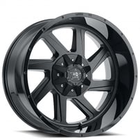 20" Luxxx HD Wheels LHD14 Matte Black Face with Gloss Black Lip Off-Road Rims