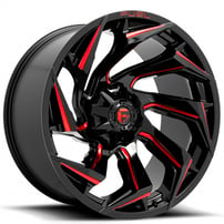 20" Fuel Wheels D755 Reaction Gloss Black with Red Milling Off-Road Rims 