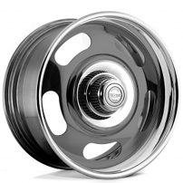 18" Staggered American Racing Wheels Vintage VN327 Rally Two-Piece Gray Center with Polished Barrel Rims