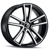 22x8.5" Kraze Wheels 190 Lusso Gloss Black Machined Rims