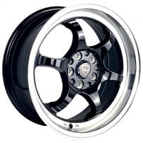 16" Elegant Wheels E021 Gloss Black with Machined Face Rims