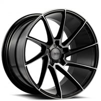 22" Savini Wheels Black Di Forza BM15 Gloss Black with DDT Super Concave True Directional Rims