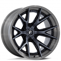 20" Fuel Wheels FC402BT Catalyst Gloss Black with Brushed Dark Tinted Clear Face and Lip Off-Road Fusion Forged Rims