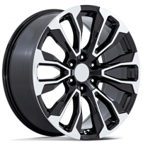 24" OE Creations Wheels PR211 Gloss Black with Machined Face Rims