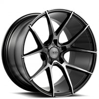 20" Staggered Savini Wheels Black Di Forza BM14 Gloss Black with DDT Rims