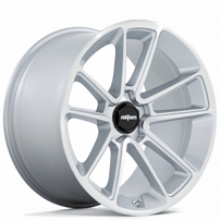 21" Staggered Rotiform Wheels R192 BTL Gloss Silver with Machined Face Rims