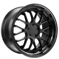 19" F1R Wheels F21 Satin Black with Gloss Black Lip Rims