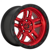 17" Fuel Wheels D732 Ammo Candy Red with Black Bead Ring Off-Road Rims