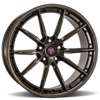 20" Staggered Revolution Racing Wheels RF1 Matte Bronze with Black Rivets Flow Formed Rims