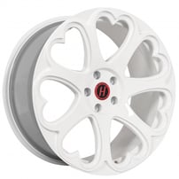20" Staggered Heritage Wheels Kokoro MonoC Gloss White with Black Red Center Cap Rims