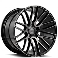 19" Staggered Savini Wheels Black Di Forza BM13 Gloss Black with DDT Rims