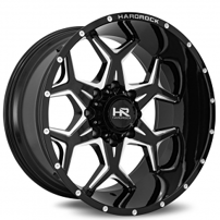 22" Hardrock Wheels H507 Reckless Xposed Gloss Black Milled Off-Road Rims 