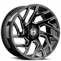 22" Hostile Wheels H141 Vortex Black Milled Off-Road Rims
