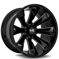 24" Hardrock Wheels H506 Xplosive Xposed Gloss Black Milled Off-Road Rims