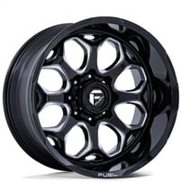 20" Fuel Wheels FC862BE Scepter Gloss Black Milled Off-Road Rims