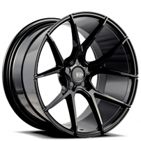 22" Savini Wheels Black Di Forza BM14 Gloss Black Rims
