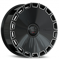 24" Giovanna Wheels Dicotto Gloss Black with Machined Face Flow Formed Floating Cap Rims