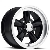 15" Vision Wheels 141 Legend 5 Gloss Black with Machined Lip Rims