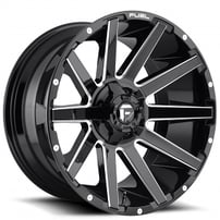 18" Fuel Wheels D615 Contra Gloss Black Milled Crossover Rims