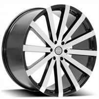 24" Elure Wheels 037-6 Black with Machined Face Rims