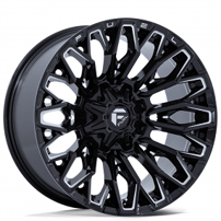 20" Fuel Wheels FC865BE Strike Gloss Black Milled Off-Road Rims
