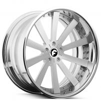 24" Forgiato Wheels Concavo Brushed Silver with Chrome Lip Forged Rims