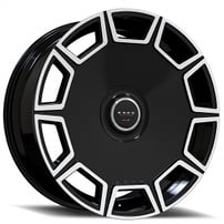 24" Koko Kuture Wheels Sicily Gloss Black with Machined Face Floating Cap Rims