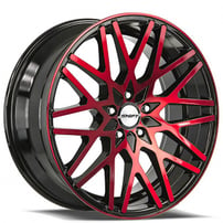 20" Shift Wheels Formula Gloss Black with Candy Red Machined Rims 