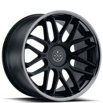 20x10" Blaque Diamond Wheels BD-27 Satin Black with Black Chrome Lip Polaris Slingshot / 3-Wheeler Wheels