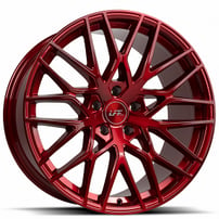 20" Luxxx Alloys Wheels Lux LFF01 Pista Roja Red with Brushed Face Flow Formed Rims