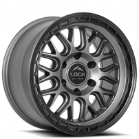 17" Lock Off-Road Wheels Onyx Matte Gunmetal with Matte Black Ring Rims
