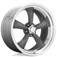 17" American Racing Wheels Vintage VN215 Classic Torq Thrust II Mag Gray with Machined Lip Rims