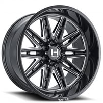22" Hostile Wheels H126 Maniac Black Milled Off-Road Rims