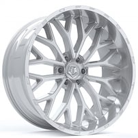 22" TIS Wheels 565BSM Bright Silver with Brushed Face and Lip Off-Road Rims