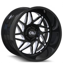 22" Cali Wheels 9112 Gemini Gloss Black Milled Off-Road Rims 