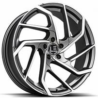 22" Luxxx Alloys Wheels Lux LE15 Matte Gunmetal with Machined Face Rims