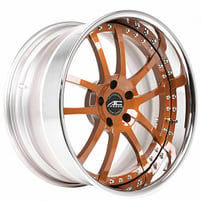 22" AC Forged Wheels ACF711 Chestnut Met Face with Chrome Lip Three Piece Rims
