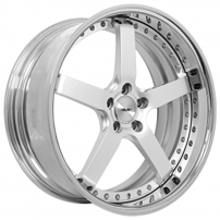 20x8.5/11" AMF Forged AMF010 Hyper Silver with Chrome Lip Wheels (5x130, +52/59mm)