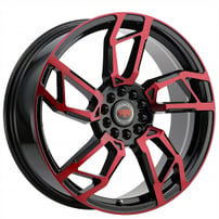 20" Revolution Racing Wheels R22 Black with Red Face Rims