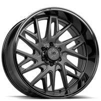 20" Luxxx HD Wheels LHD29 Satin Black Face with Gloss Black Lip Off-Road Rims